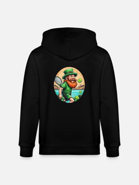 St. Patrick's Day Shamrock Tennis - Stanley/Stella CULTIVATOR  Unisex Organic Hooded Jacket - black