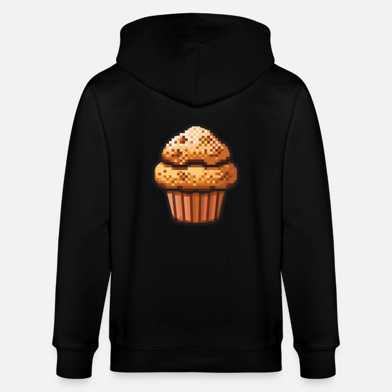 Cupkake Pixel Symbole Gâteau - Veste à capuche bio CULTIVATOR Stanley/Stella Unisexe - noir