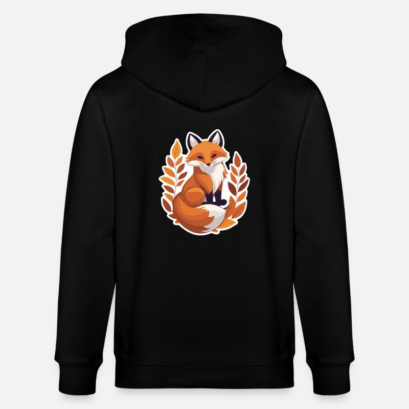 Fuchs im Herbst #3 - Stanley/Stella Unisex Bio-Kapuzenjacke CULTIVATOR  - Schwarz