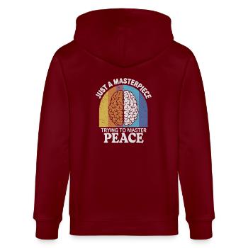Masterpiece of Inner Peace - Stanley/Stella CULTIVATOR  Unisex Organic Hooded Jacket - burgundy - Back - Anna (173cm)