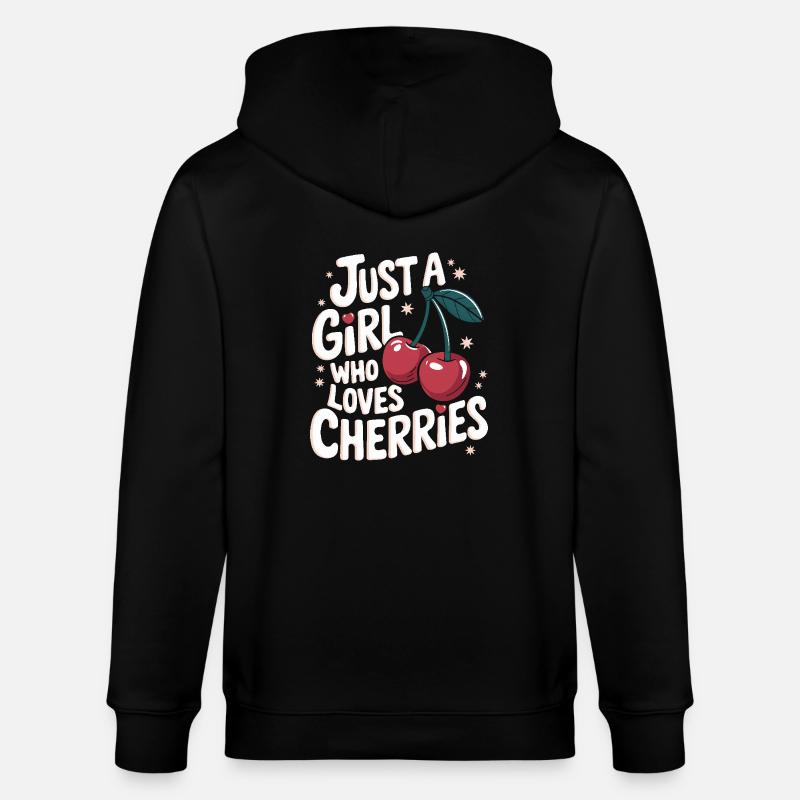 Kirsche Kirschen Früchte Essen - Stanley/Stella Unisex Bio-Kapuzenjacke CULTIVATOR  - Schwarz