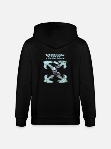 Visual Kitesurfing Dream - Stanley/Stella CULTIVATOR  Unisex Organic Hooded Jacket - black