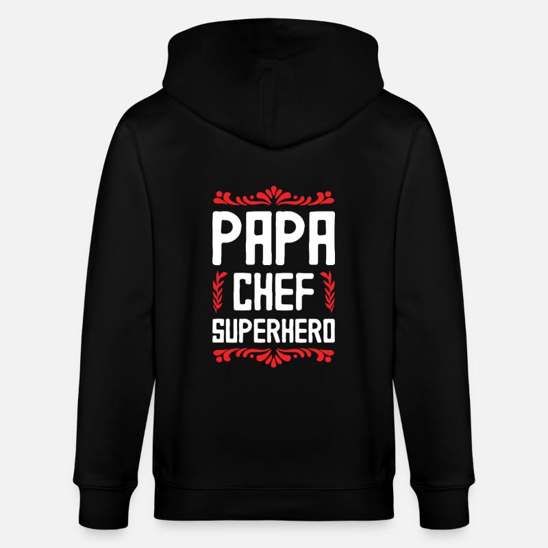 Papa Chef Superheld Dad - Stanley/Stella Unisex Bio-Kapuzenjacke CULTIVATOR  - Schwarz