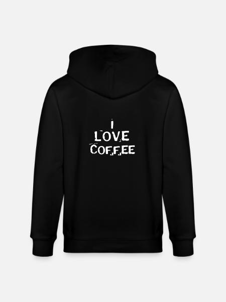 I Love Coffee - Stanley/Stella CULTIVATOR  Unisex Organic Hooded Jacket - black