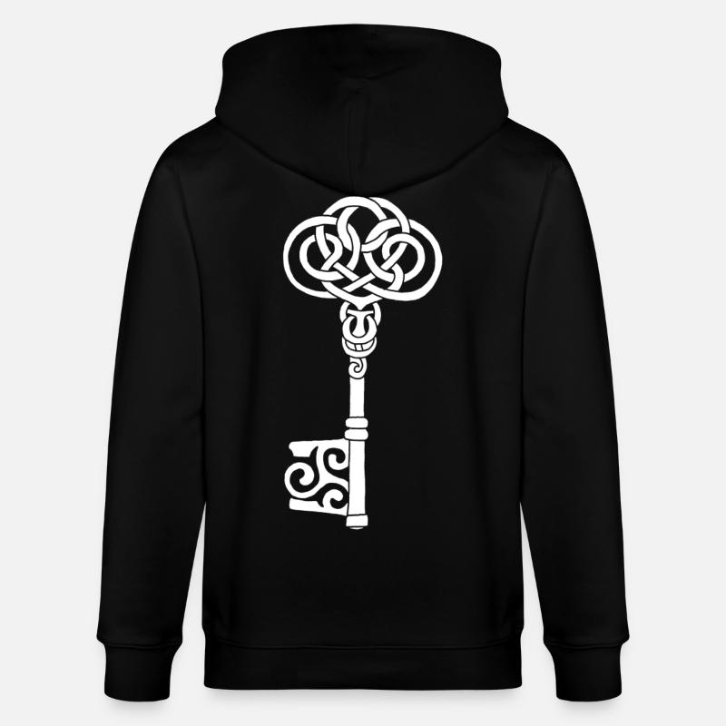 Clé celtique blanche - Veste à capuche bio CULTIVATOR Stanley/Stella Unisexe - noir