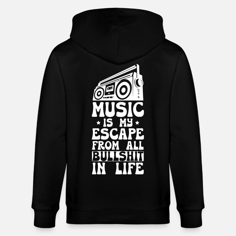 Trendy Music - Stanley/Stella Unisex Bio-Kapuzenjacke CULTIVATOR  - Schwarz