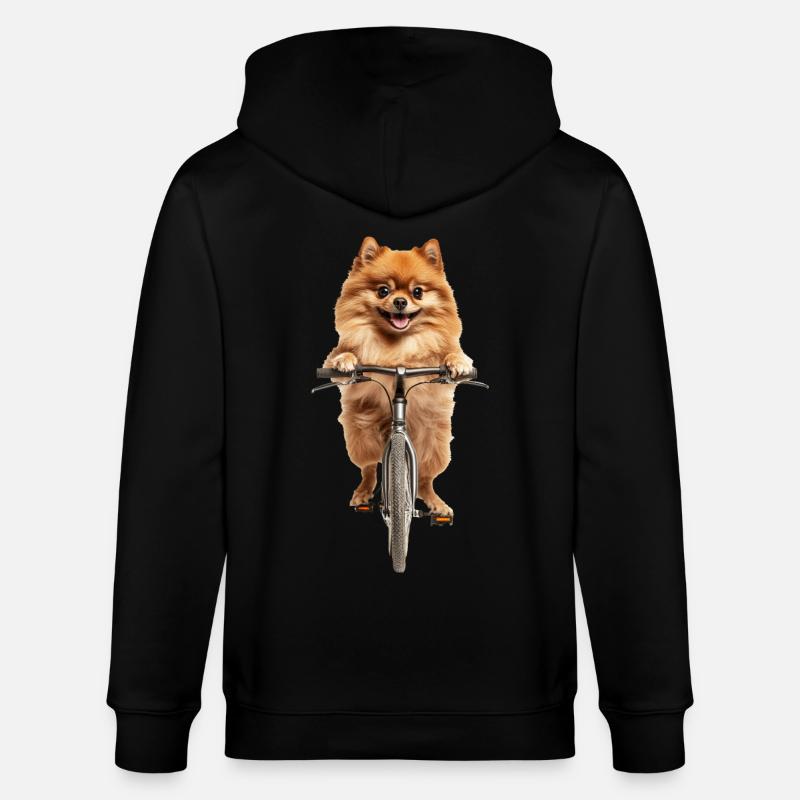 Zwergspitz - Stanley/Stella Unisex Bio-Kapuzenjacke CULTIVATOR  - Schwarz