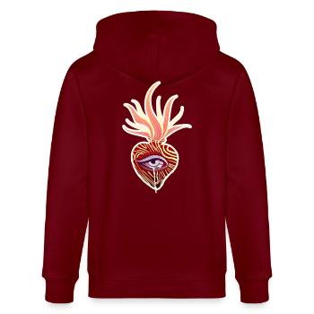 Sacred heart - Stanley/Stella CULTIVATOR  Unisex Organic Hooded Jacket - burgundy - Back - Anna (173cm)