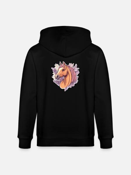 Pferd - Stanley/Stella Unisex Bio-Kapuzenjacke CULTIVATOR  - Schwarz
