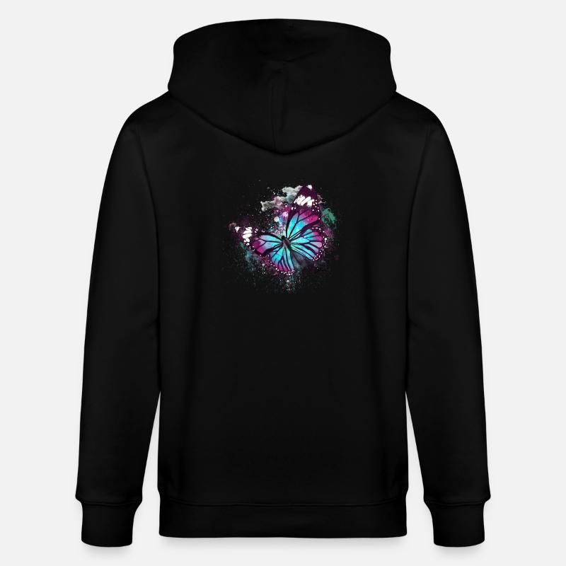 Belle aquarelle de papillon - Veste à capuche bio CULTIVATOR Stanley/Stella Unisexe - noir