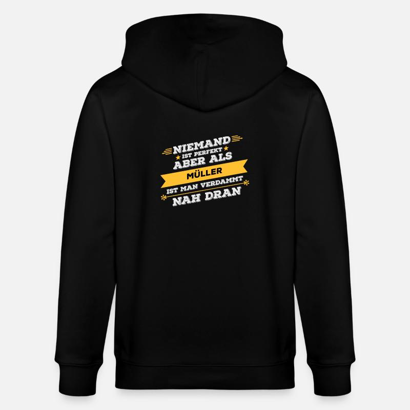 Müller Beruf Geschenk - Stanley/Stella Unisex Bio-Kapuzenjacke CULTIVATOR  - Schwarz