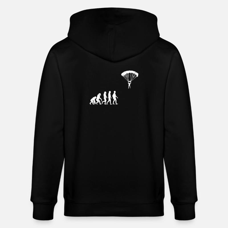 Paraglide Evolution geschenk fallschirm gleiten - Stanley/Stella Unisex Bio-Kapuzenjacke CULTIVATOR  - Schwarz