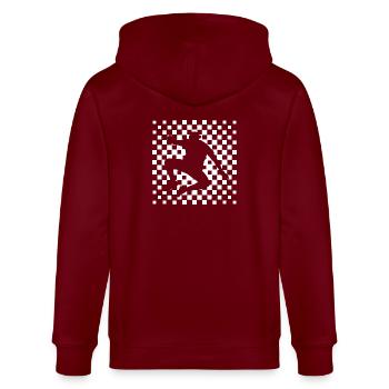 Freerunning Parcour Running Urban T-Shirt Geschenk - Stanley/Stella Unisex Bio-Kapuzenjacke CULTIVATOR  - Burgunderrot - Hinten - Anna (173cm)