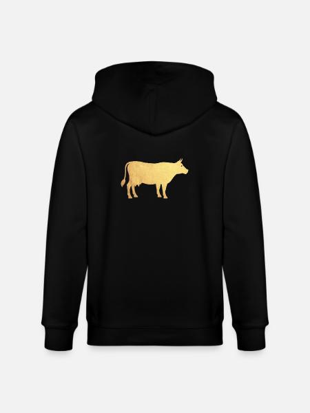 Gold Cow - Stanley/Stella CULTIVATOR  Unisex Organic Hooded Jacket - black