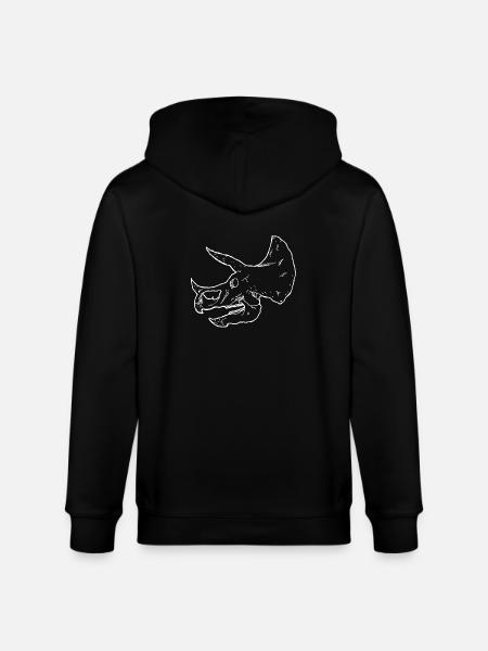 Dinosaur Skeleton - Triceratops Skull - Stanley/Stella CULTIVATOR Unisex Organic Hooded Jacket - black