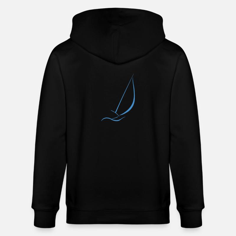Voilier, mer, eau, vent, - Veste à capuche bio CULTIVATOR Stanley/Stella Unisexe - noir
