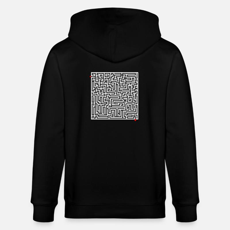 Labyrinth Rätsel - Stanley/Stella Unisex Bio-Kapuzenjacke CULTIVATOR  - Schwarz