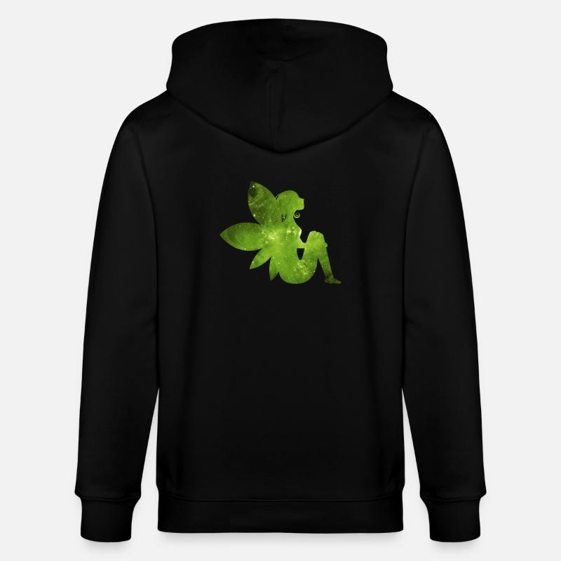 Grüne Fee Geschenk Idee Elfe - Stanley/Stella Unisex Bio-Kapuzenjacke CULTIVATOR - Schwarz