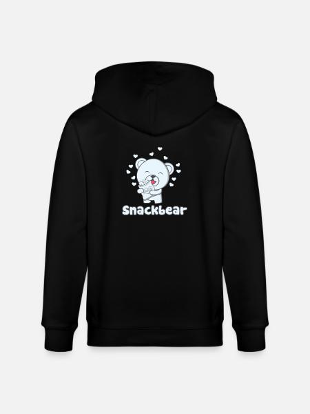 Snack bear / snack bear with heart - Stanley/Stella CULTIVATOR  Unisex Organic Hooded Jacket - black
