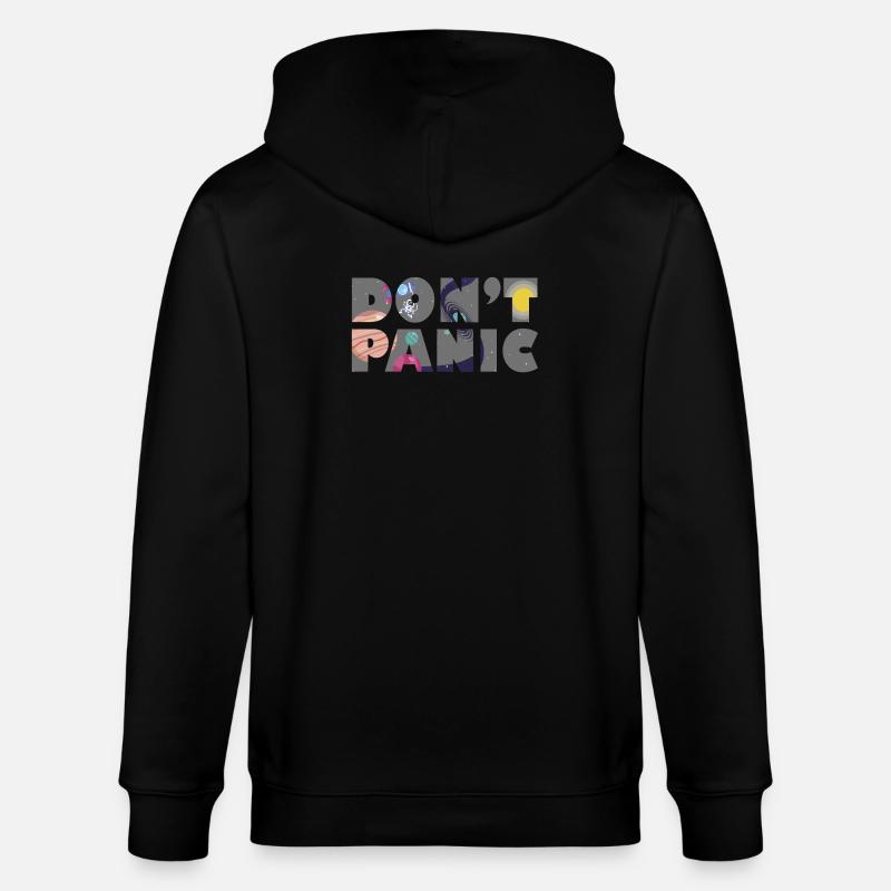 Galaxy Planets Don't Panic Gift - Stanley/Stella Unisex Bio-Kapuzenjacke CULTIVATOR - Schwarz