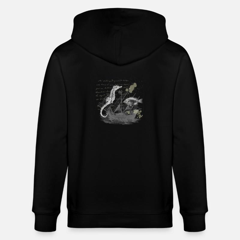Steampunk Seepferdchen - Stanley/Stella Unisex Bio-Kapuzenjacke CULTIVATOR  - Schwarz