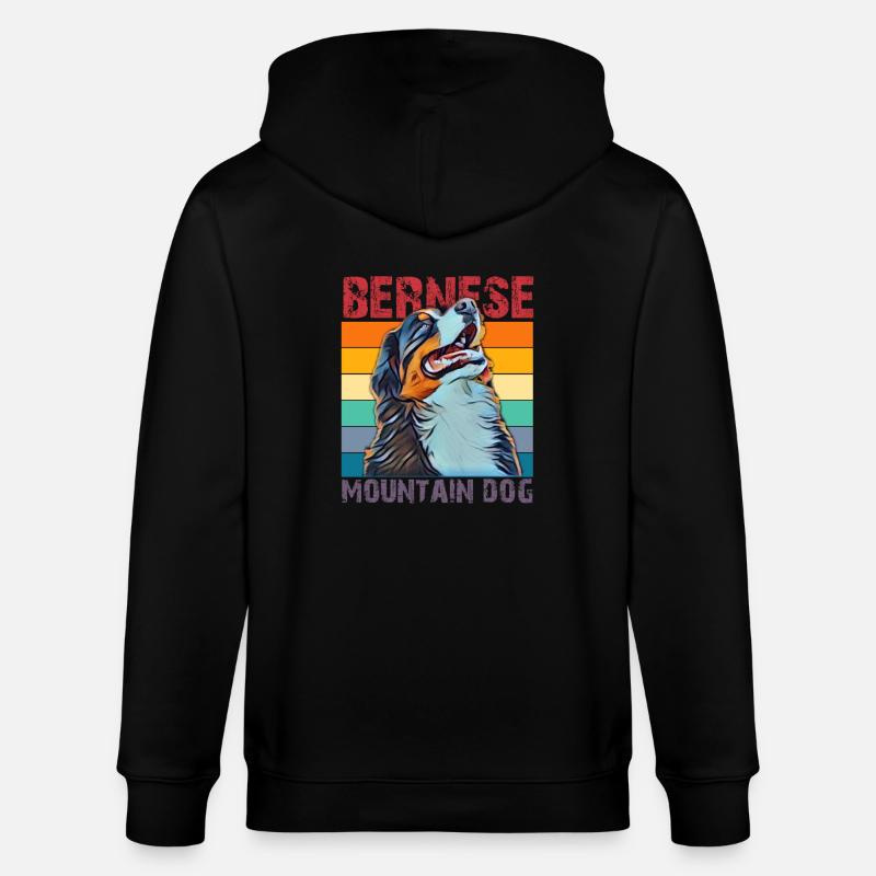 Berner Berghund - Stanley/Stella Unisex Bio-Kapuzenjacke CULTIVATOR - Schwarz