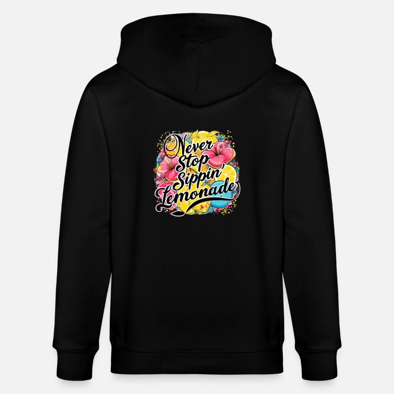 Never Stop Sipping Lemonade Design - Stanley/Stella CULTIVATOR  Unisex Organic Hooded Jacket - black