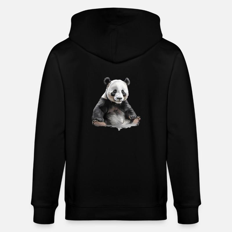 panda ou panda geant - Veste à capuche bio CULTIVATOR Stanley/Stella Unisexe - noir