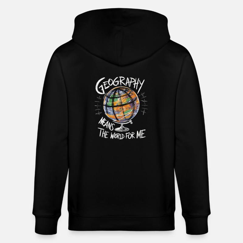 La géographie est mon monde - Veste à capuche bio CULTIVATOR Stanley/Stella Unisexe - noir
