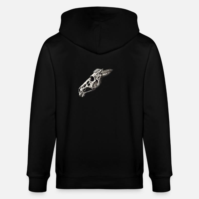 Pferd Skull - Stanley/Stella Unisex Bio-Kapuzenjacke CULTIVATOR  - Schwarz