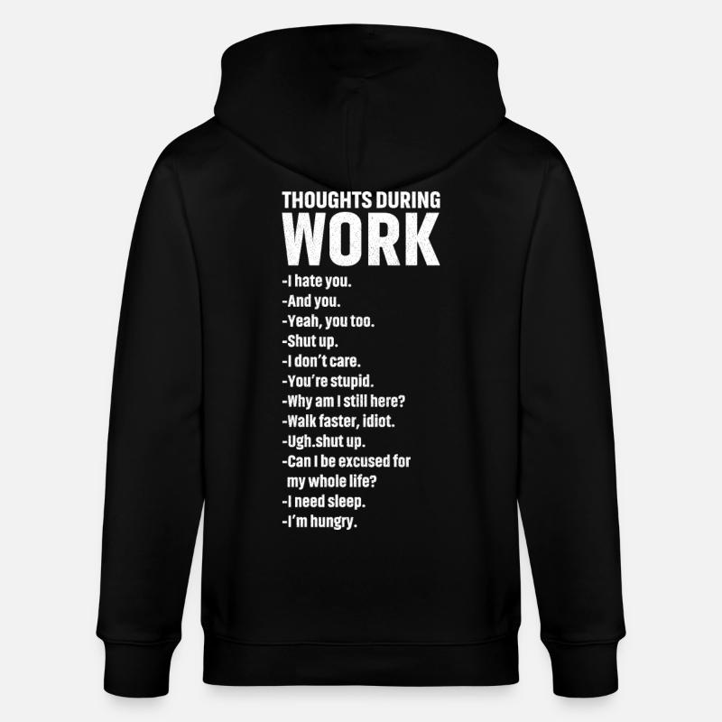 thoughts during work - Stanley/Stella CULTIVATOR  Unisex Organic Hooded Jacket - black