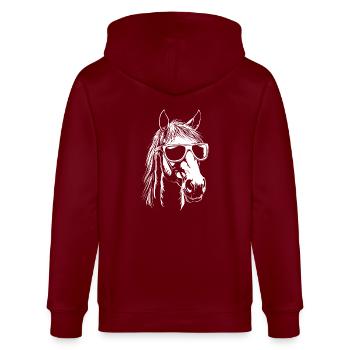 Lunettes de soleil cheval - Veste à capuche bio CULTIVATOR Stanley/Stella Unisexe - bordeaux - Dos - Anna (173cm)