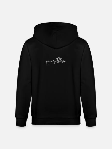 Chemist Heartbeat Gift - Stanley/Stella CULTIVATOR  Unisex Organic Hooded Jacket - black