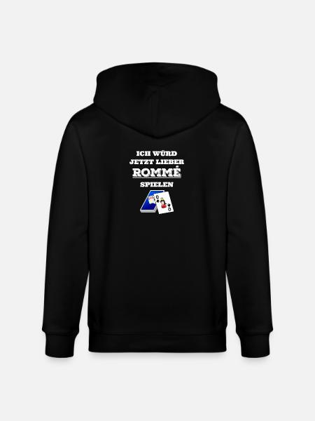 Romme - Rommee - Geschenk - Stanley/Stella Unisex Bio-Kapuzenjacke CULTIVATOR - Schwarz