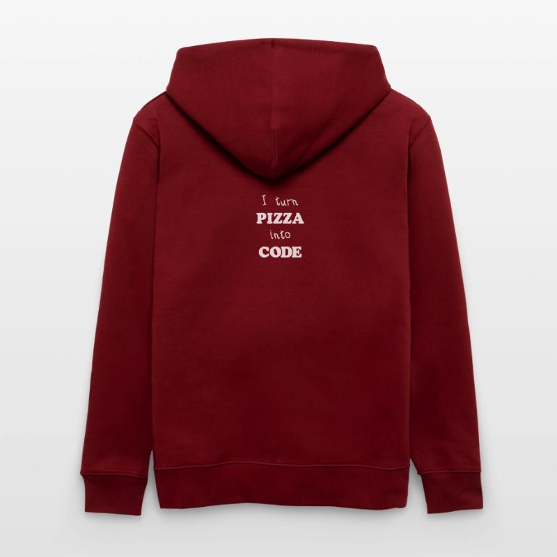 I turn Pizza Into Code Scripting Design Programmer Stanley/Stella CULTIVATOR  Unisex Organic Hooded Jacket