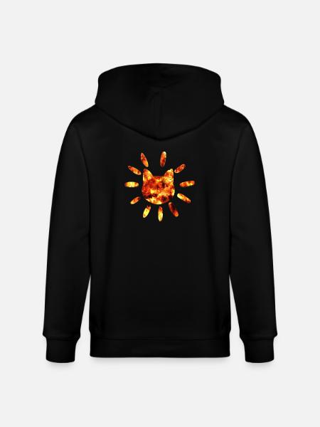 cat sun - Stanley/Stella CULTIVATOR Unisex Organic Hooded Jacket - black