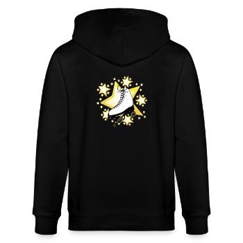 Rollkunstlauf Star gelb - Stanley/Stella Unisex Bio-Kapuzenjacke CULTIVATOR  - Schwarz - Hinten - Anna (173cm)