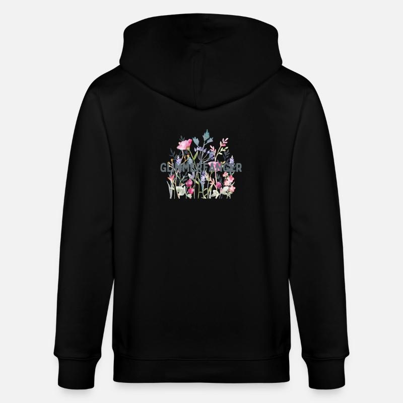 Blumen | Sticker | Glimmerfänger - Stanley/Stella Unisex Bio-Kapuzenjacke CULTIVATOR  - Schwarz