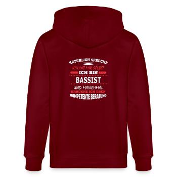 BASSIST - Stanley/Stella Unisex Bio-Kapuzenjacke CULTIVATOR  - Burgunderrot - Hinten - Anna (173cm)