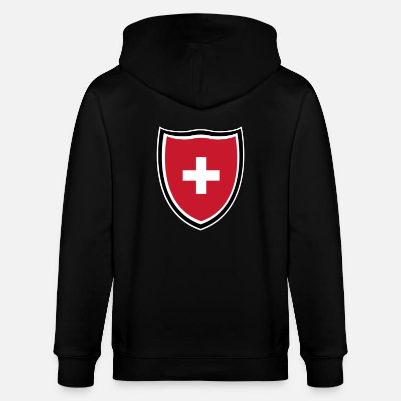 Schweiz - Stanley/Stella Unisex Bio-Kapuzenjacke CULTIVATOR - Schwarz