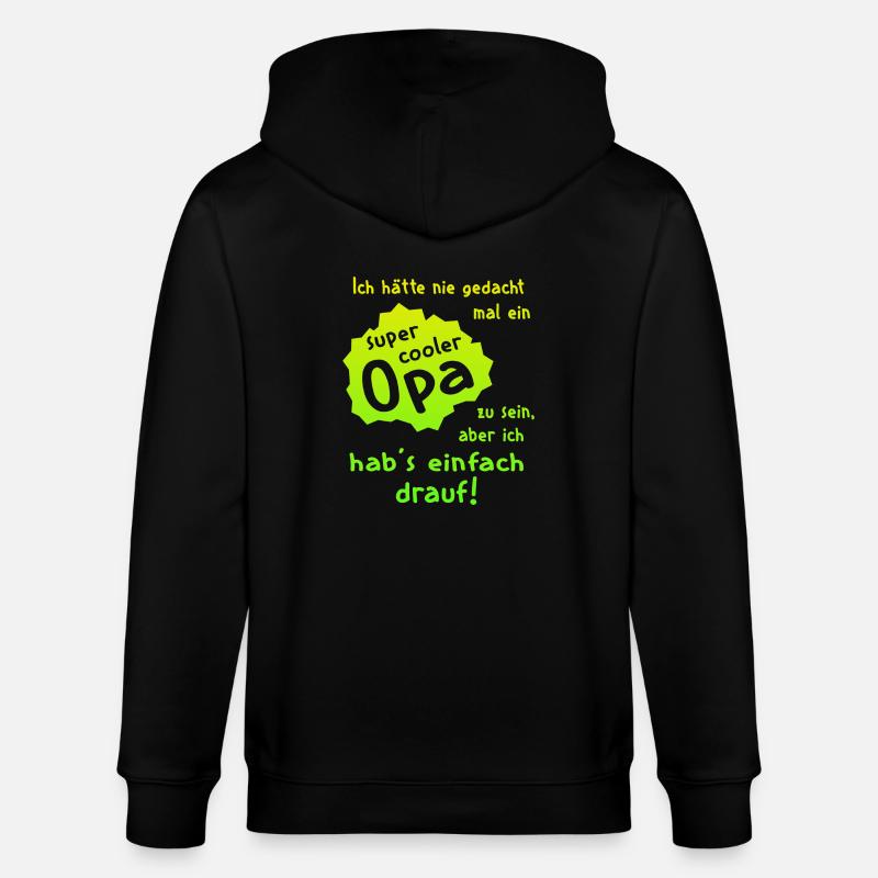 Opa - Super Cool - Stanley/Stella Unisex Bio-Kapuzenjacke CULTIVATOR  - Schwarz