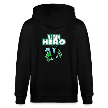 VEGAN HERO - Stanley/Stella Unisex Bio-Kapuzenjacke CULTIVATOR  - Schwarz - Hinten - Anna (173cm)