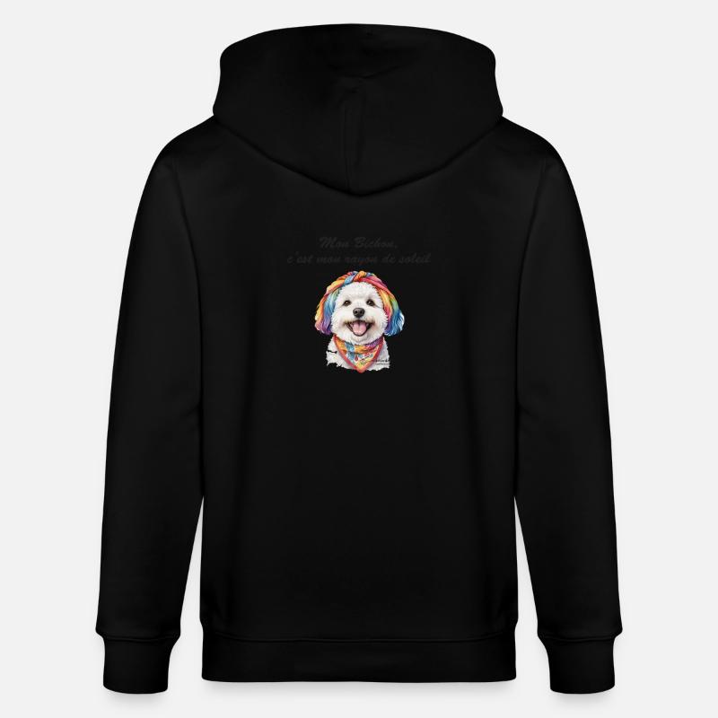 Bichon rayon de soleil - Veste à capuche bio CULTIVATOR Stanley/Stella Unisexe - noir