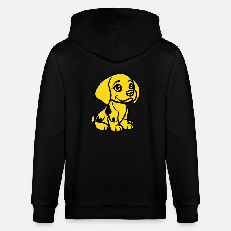 Bande dessinée d’animaux de chien - Veste à capuche bio CULTIVATOR Stanley/Stella Unisexe - noir
