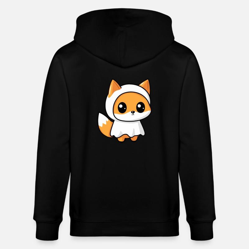 Fuchs Halloween Lustig Geist - Stanley/Stella Unisex Bio-Kapuzenjacke CULTIVATOR  - Schwarz