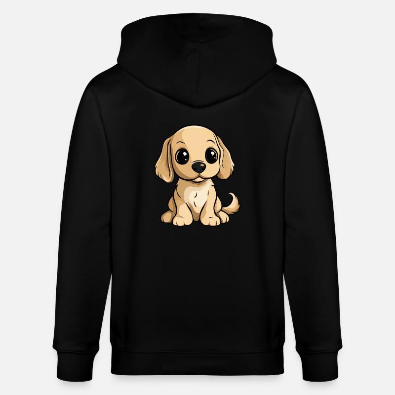 Cocker Spaniel Hund Comic Niedlich - Stanley/Stella Unisex Bio-Kapuzenjacke CULTIVATOR  - Schwarz