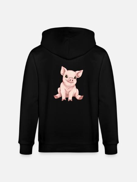 Schweinchen - Stanley/Stella Unisex Bio-Kapuzenjacke CULTIVATOR  - Schwarz