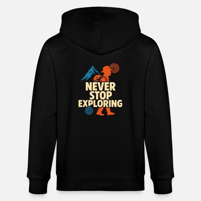 Never Stop Exploring Design - Stanley/Stella Unisex Bio-Kapuzenjacke CULTIVATOR - Schwarz