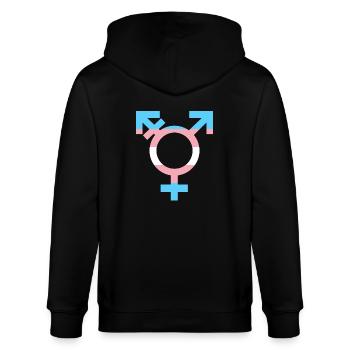 transgender symbol - Stanley/Stella CULTIVATOR  Unisex Organic Hooded Jacket - black - Back - Anna (173cm)