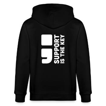 Support is The Key - Stanley/Stella CULTIVATOR  Unisex Organic Hooded Jacket - black - Back - Anna (173cm)